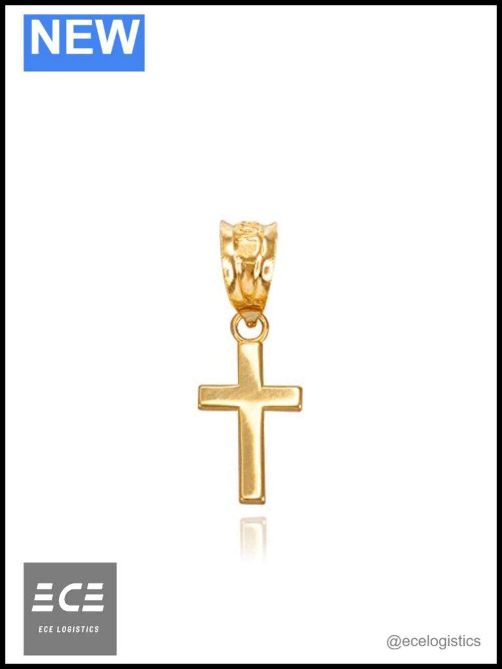 10k Yellow Gold Mini Cross Charm Pendant Polished Religious Jewelry
